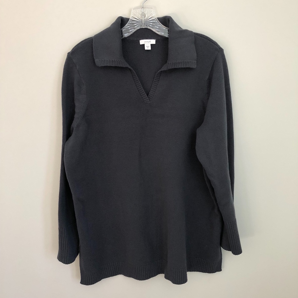 J. Jill Pure Jill Collared Sweater Tunic Nightingale Size XL NEVER WORN